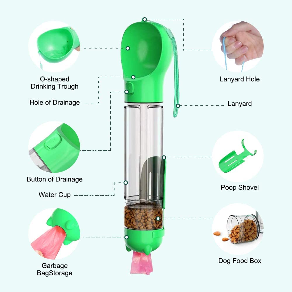 Smart Portable Dog Water Bottle | All-in-One Travel Gadget