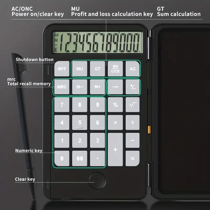 Smart LCD Calculator with Built-in Writing Tablet